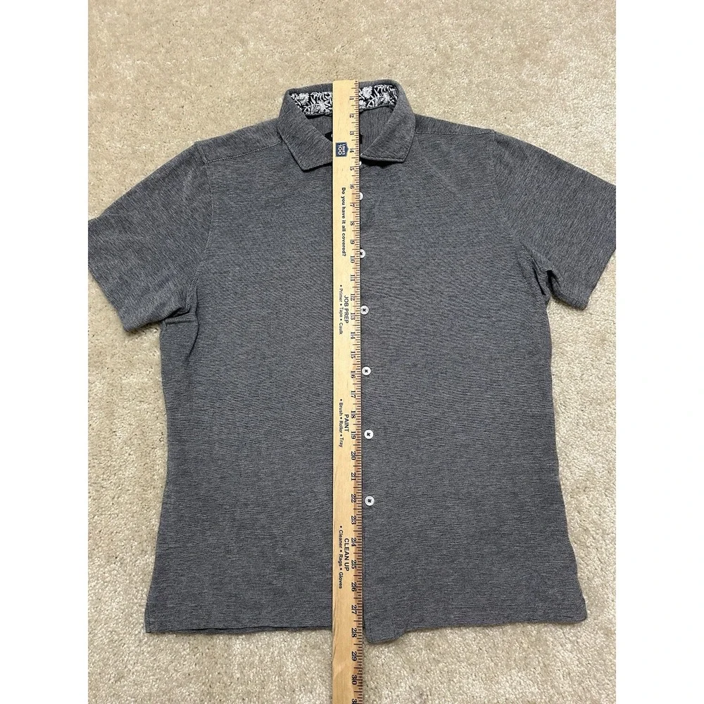 Bugatchi Polo Shirt Mens Large Gray Preppy Lightweight - Picture 6 of 6